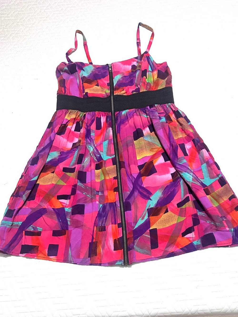 Forever 21 Pink & Purple Abstract Print Mini Dress